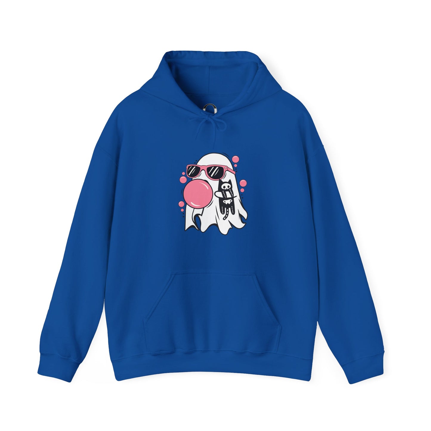 Pink Bubble Gum Ghost w/ Cat Hoodie