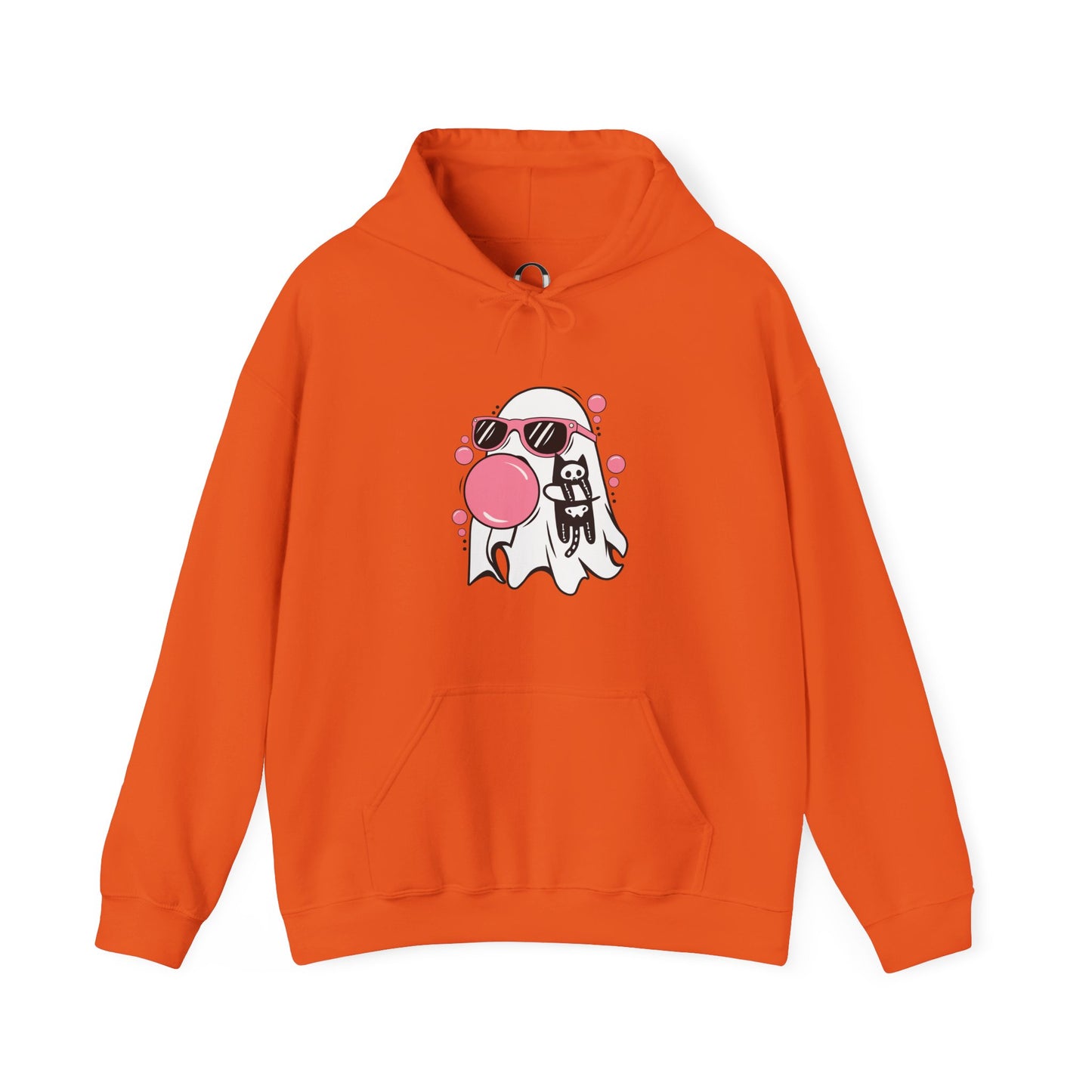 Pink Bubble Gum Ghost w/ Cat Hoodie