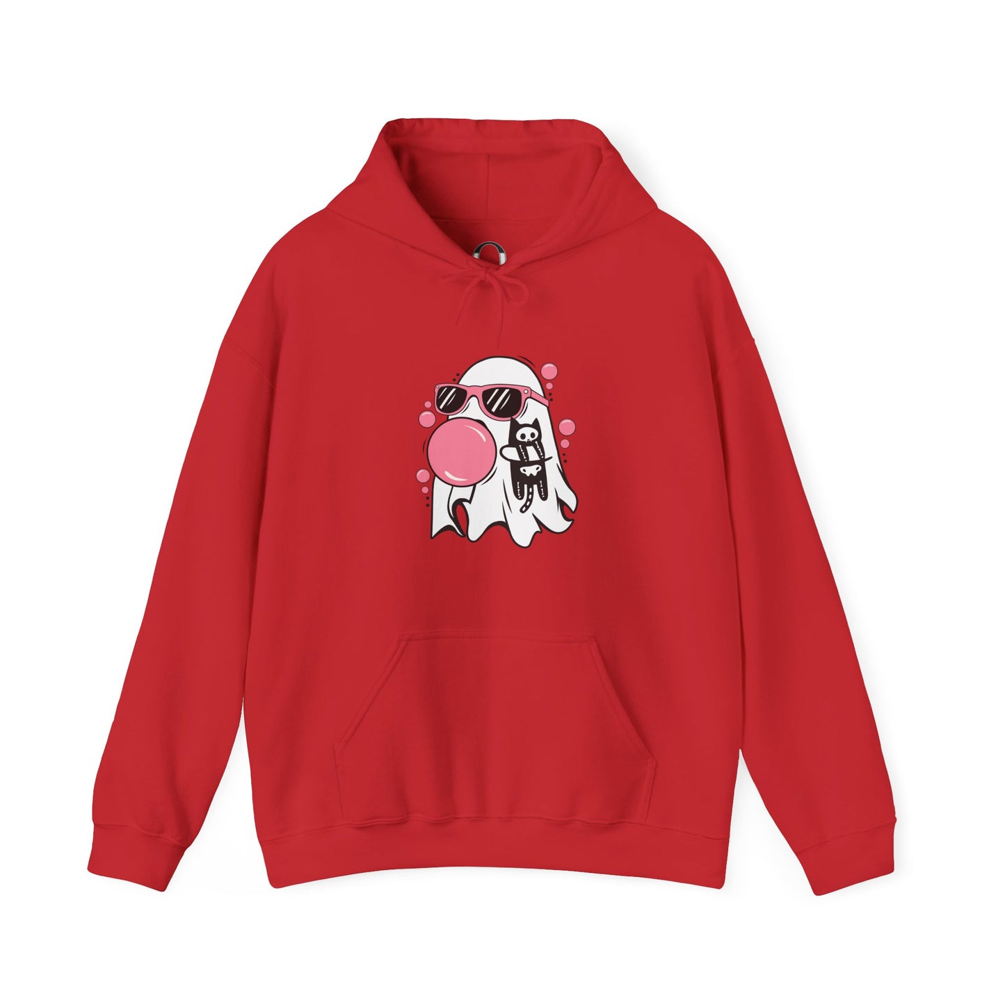Pink Bubble Gum Ghost w/ Cat Hoodie