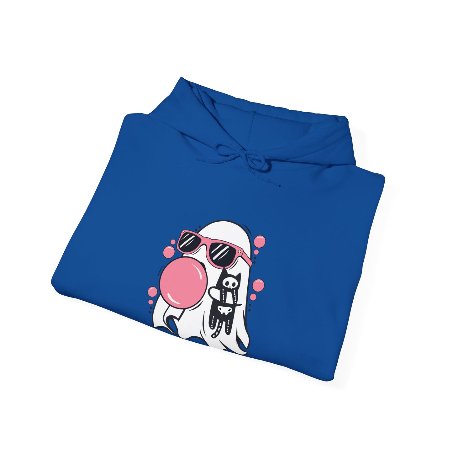 Pink Bubble Gum Ghost w/ Cat Hoodie