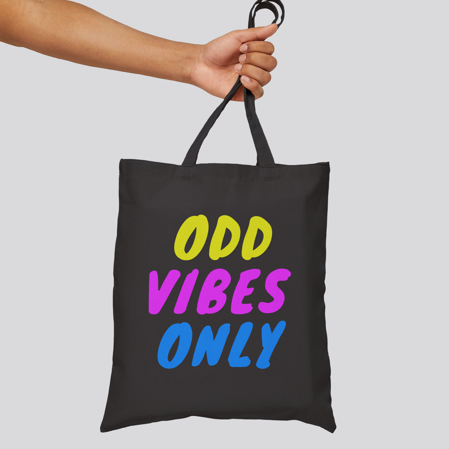 Odd Vibes Only Black Canvas Bag