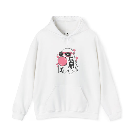 Pink Bubble Gum Ghost w/ Cat Hoodie