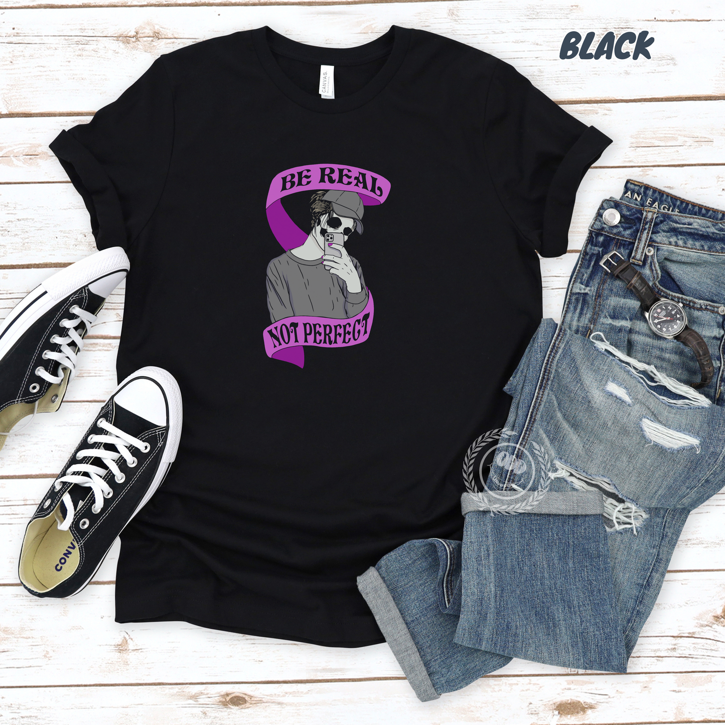 "Be Real, Not Perfect" Short Sleeve Tee